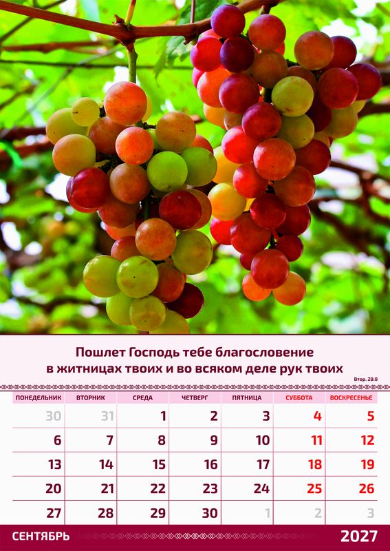 Календарь перекидной двусторонний настенный большой формат 2027 г.
