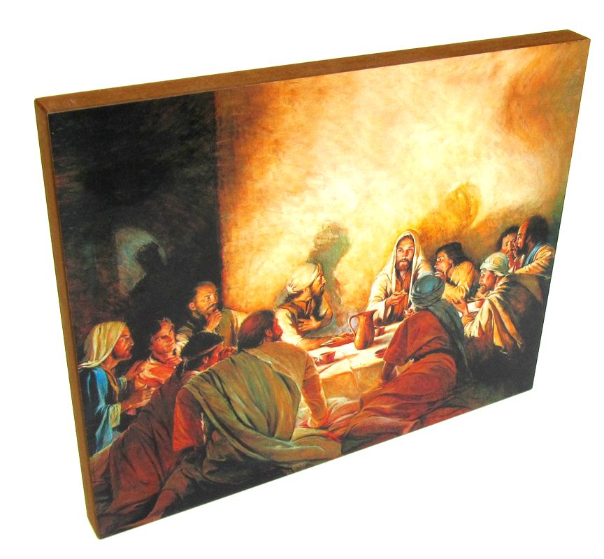 Панно деревянное. Иисус с учениками.