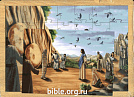 Пазлы деревянные на подложке "Воскрешение Лазаря"